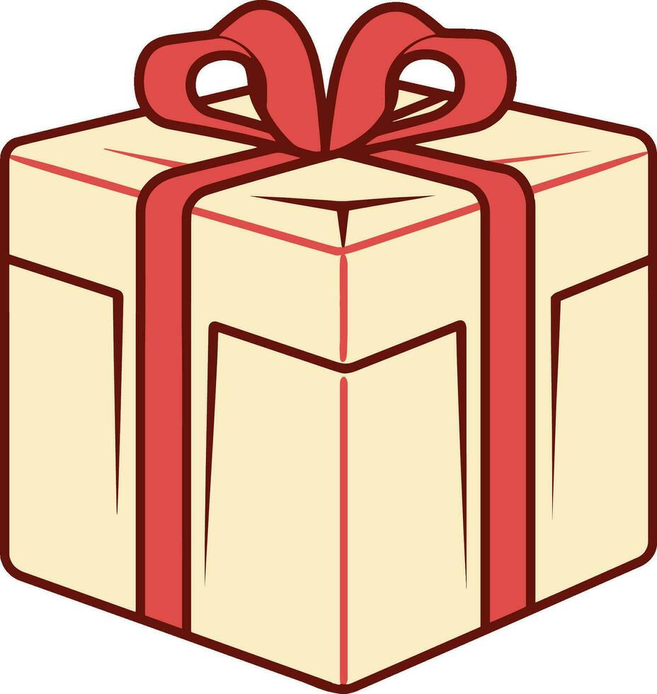 gift box with red ribbon vector