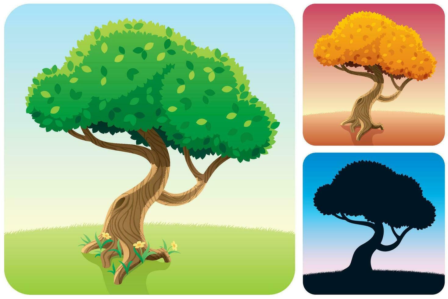 Tree Square Landscapes vector