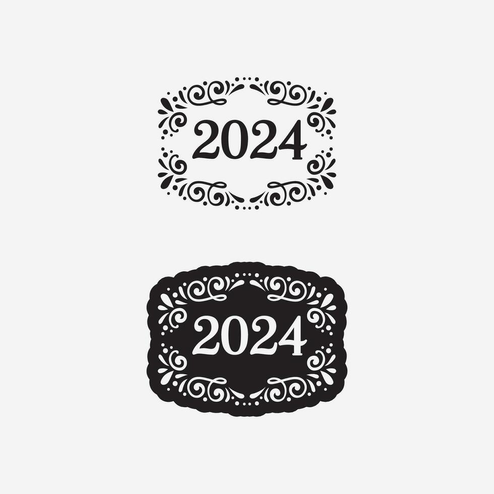 2024 New Year and Christmas logo  2024 number design and illustration vector