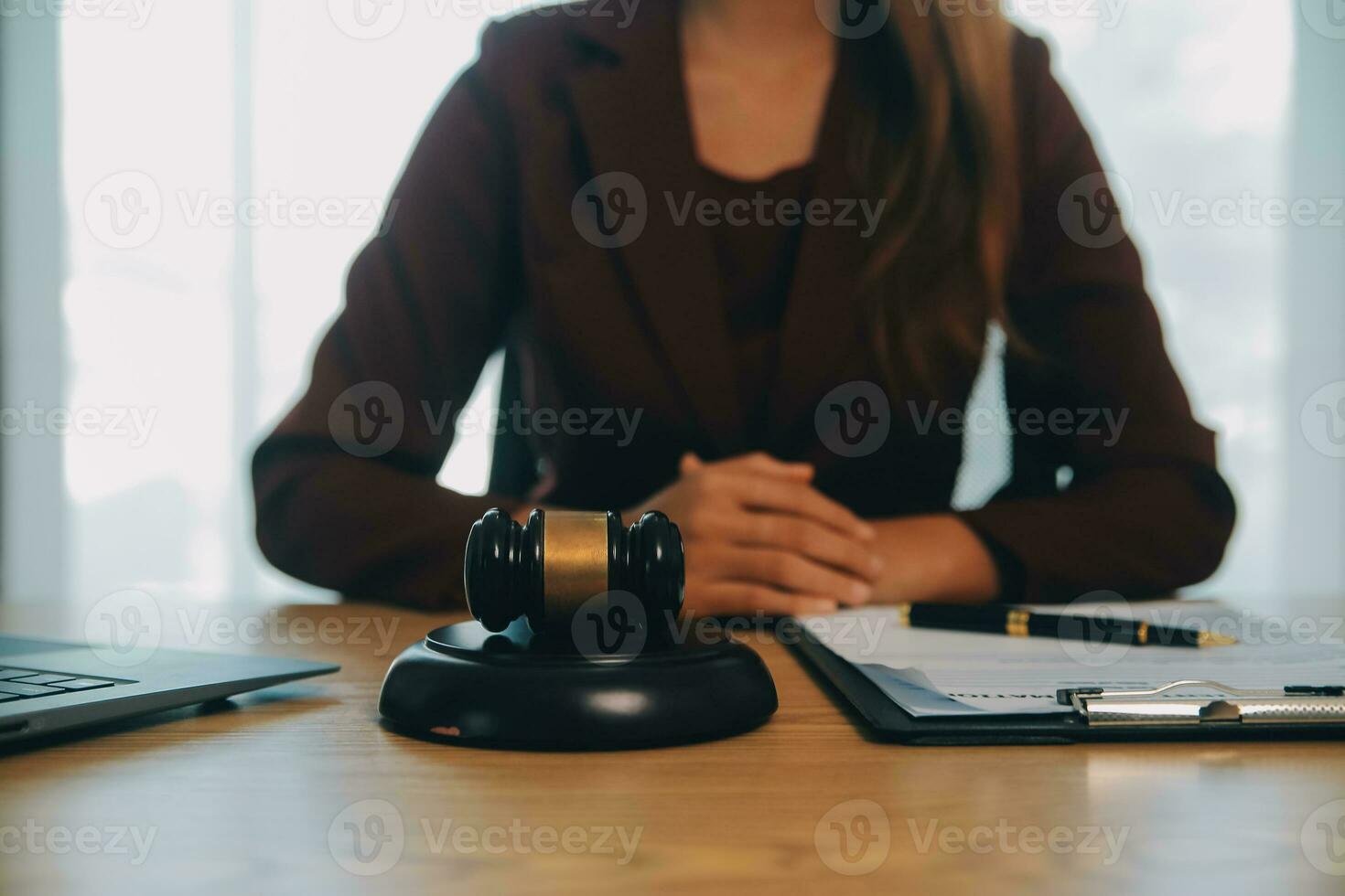Lawyer, legal advisor, businessman brainstorming information on agreement details Business contracts in legal processing books for accuracy in contract documents. joint financial investment. photo