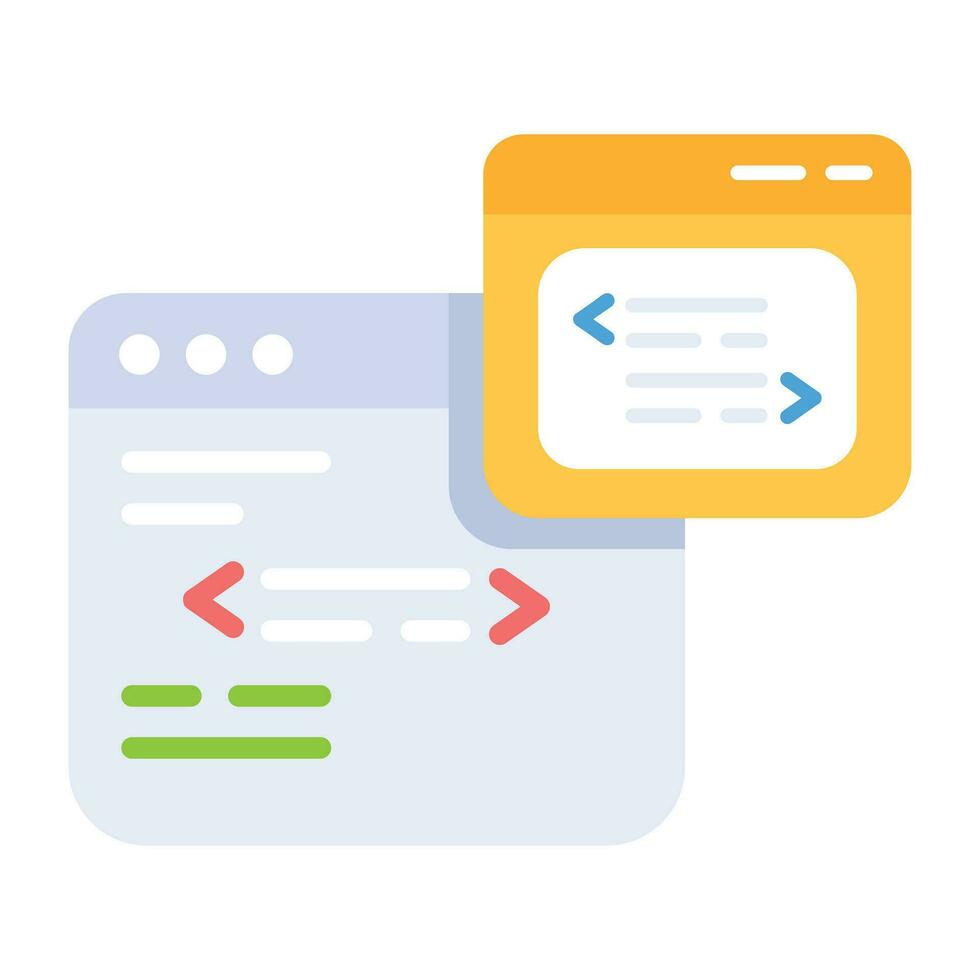 Trendy Website Coding vector