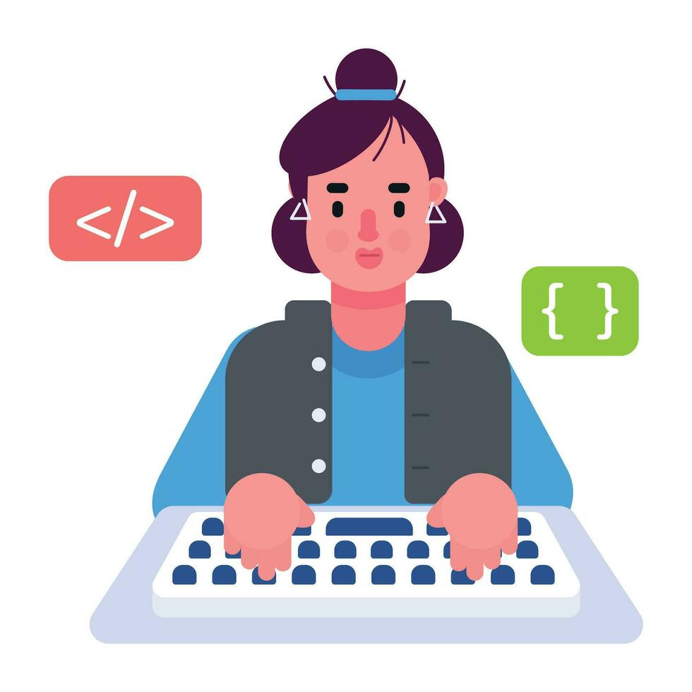 Trendy Software Engineer vector