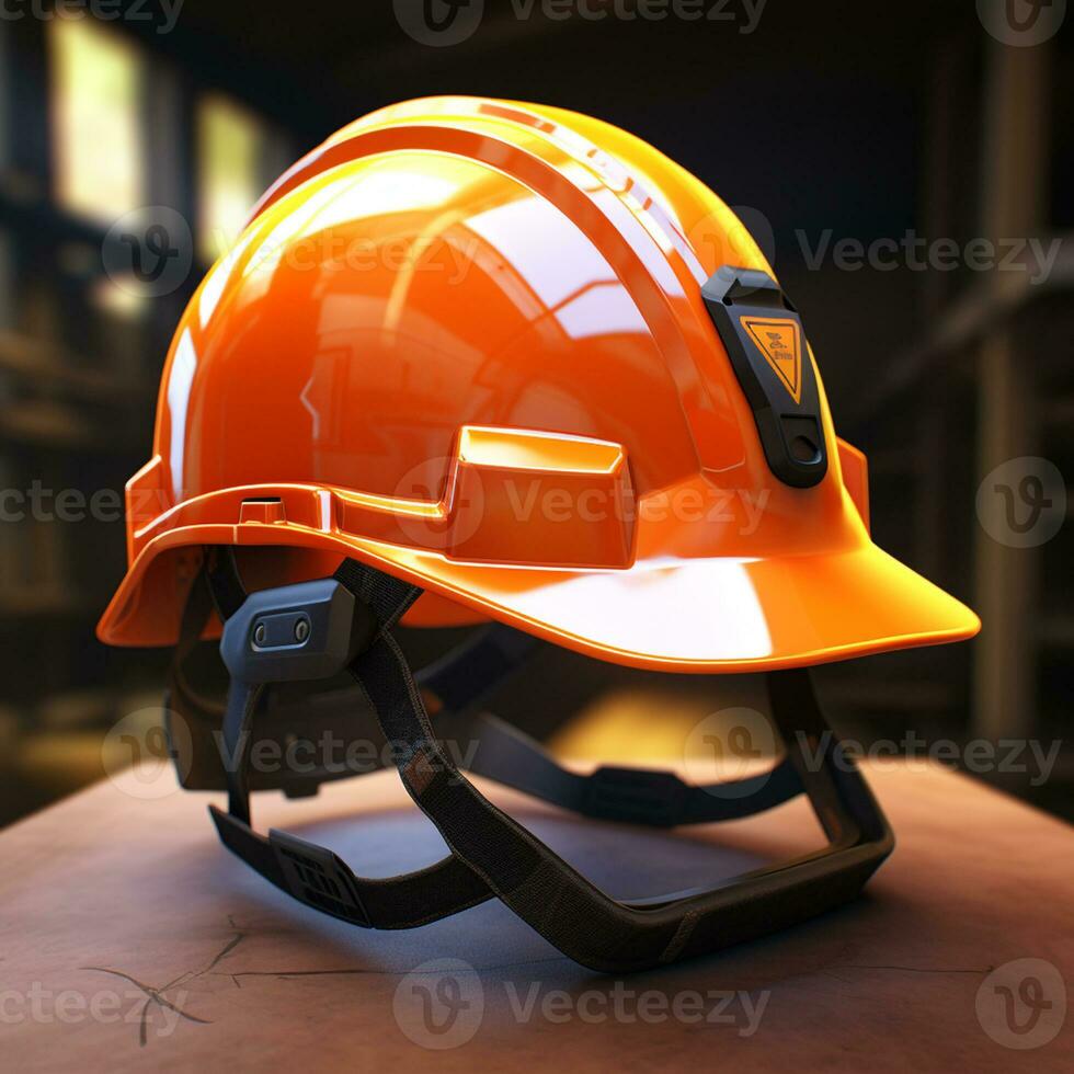 AI generated HSE Safety Helmet, Construction and Maintenance Icon. photo