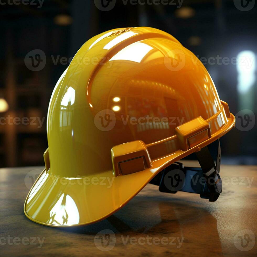 AI generated HSE Safety Helmet, Construction and Maintenance Icon. photo