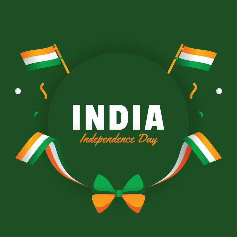 India Independence day realistic design vector template