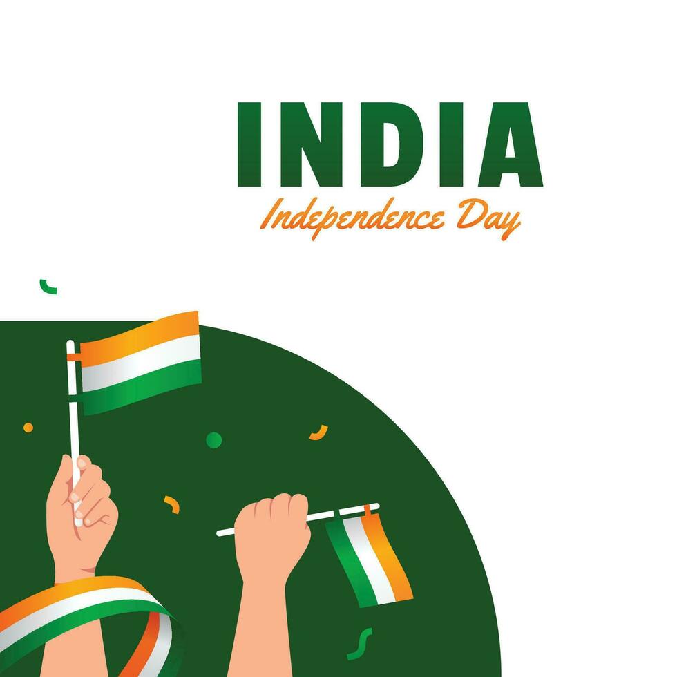 India Independence day realistic design vector template