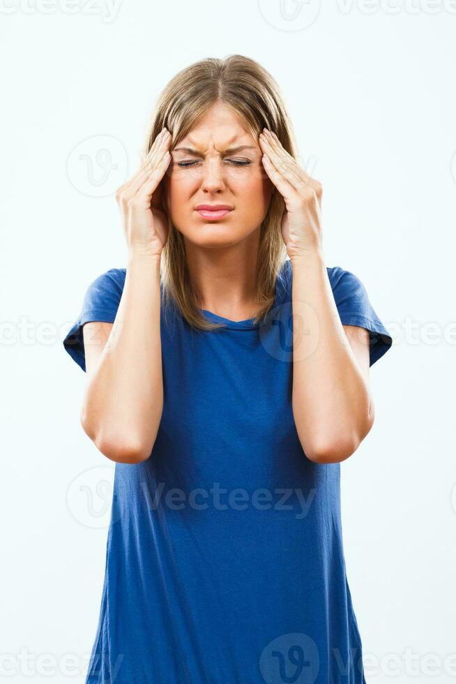 Woman having headache photo