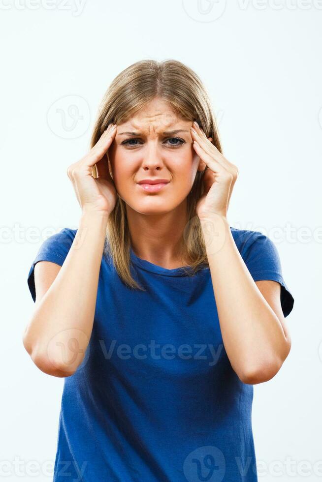 Woman having headache photo