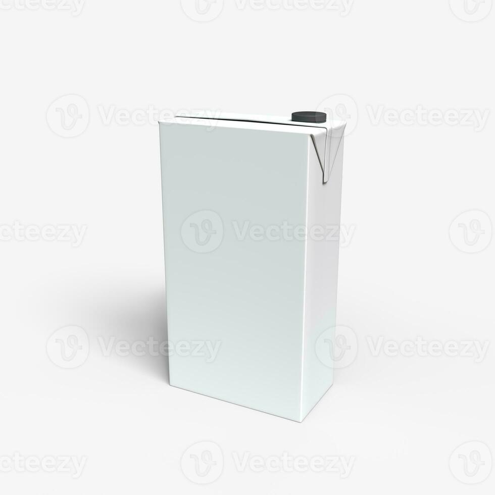 White box tall shape product packaging in side view isolated on white background photo