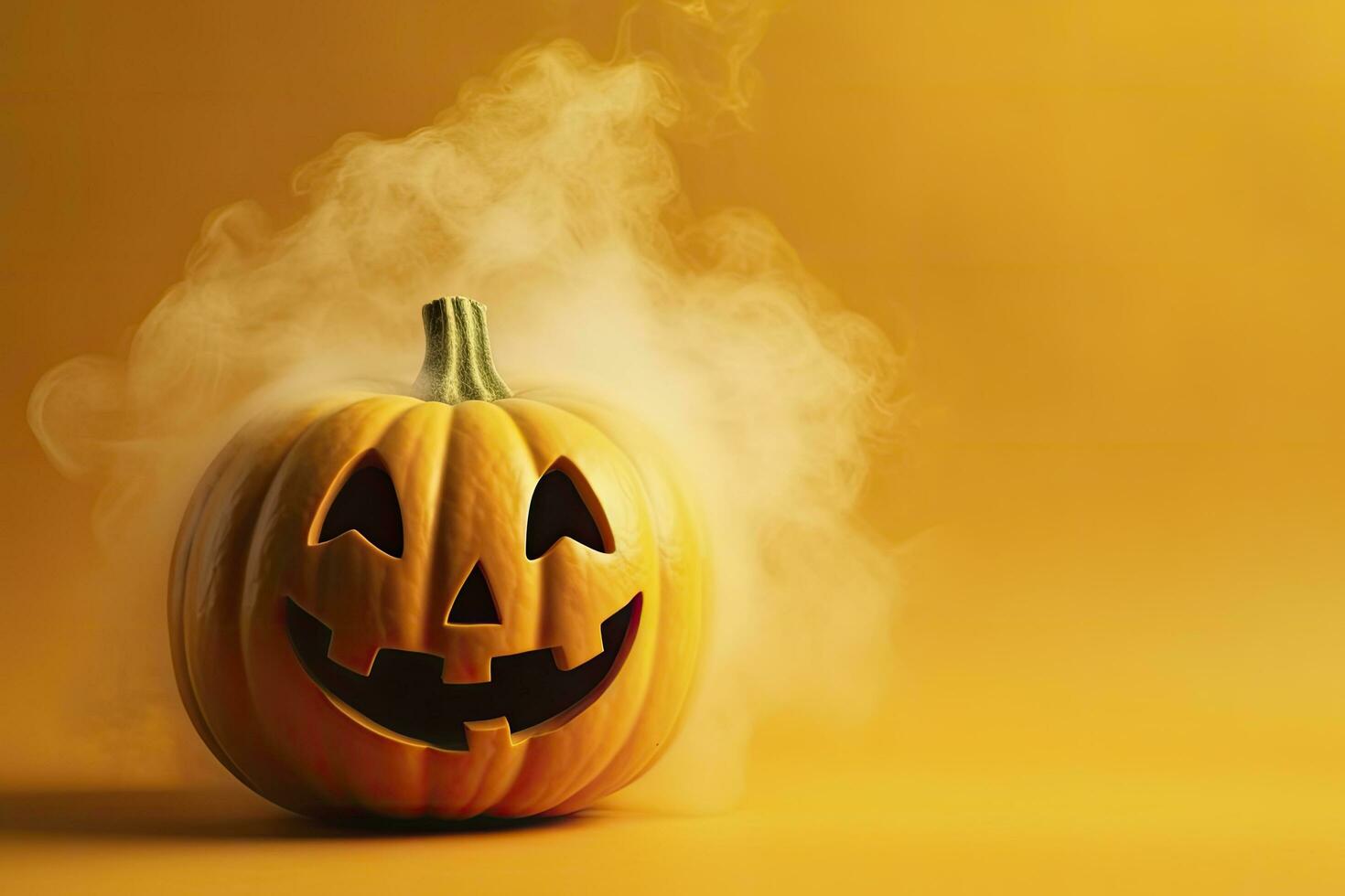 AI generated Halloween pumpkin with steam. AI Generated photo