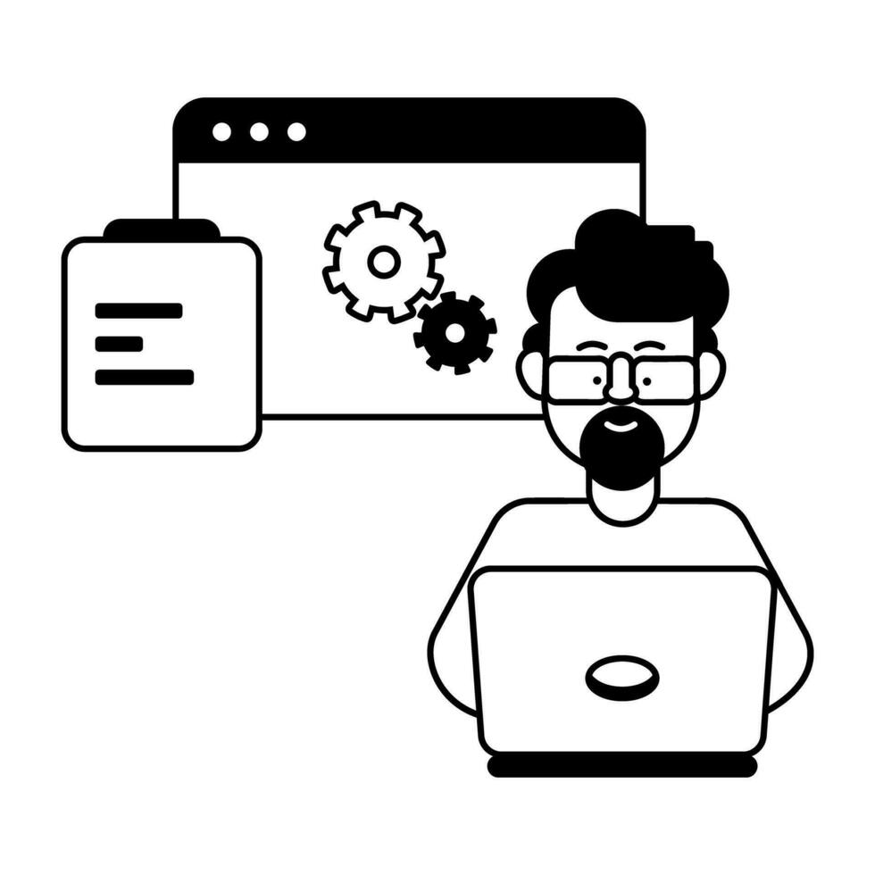 Trendy Web Developer vector