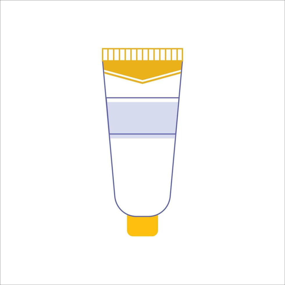 Cosmetic cream tube icon on white background. Flat vector illustration.