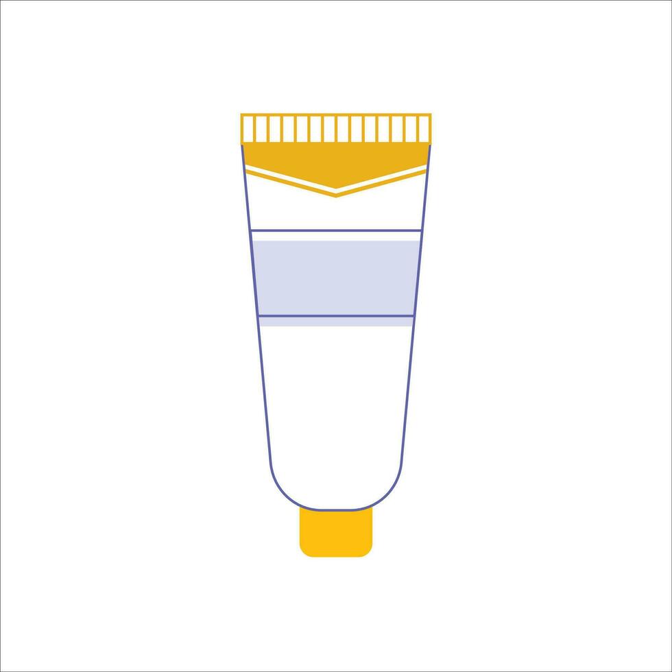 Cosmetic cream tube icon on white background. Flat vector illustration.