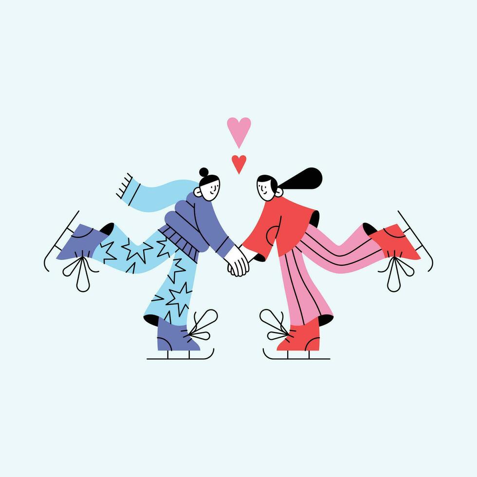 Couple in love dancing tango. Vector illustration in flat style