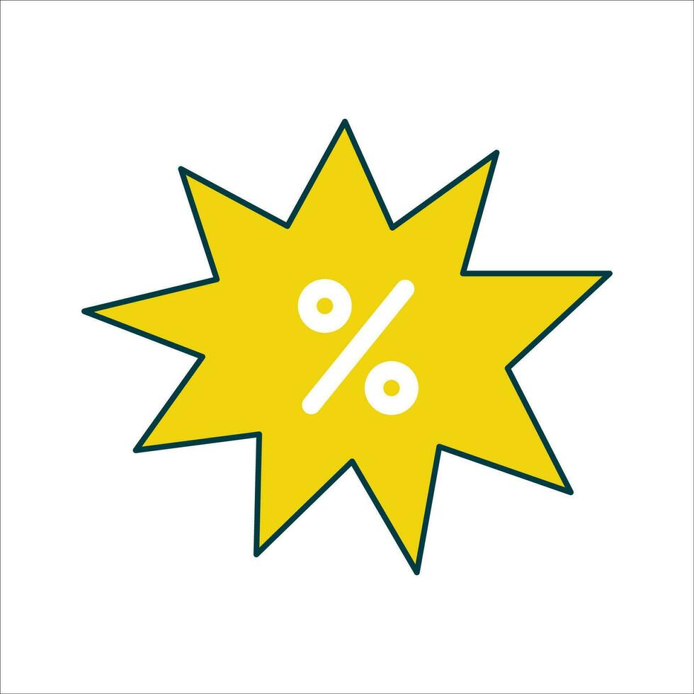 Discount label symbol simple flat icon on background. Vector illustration.