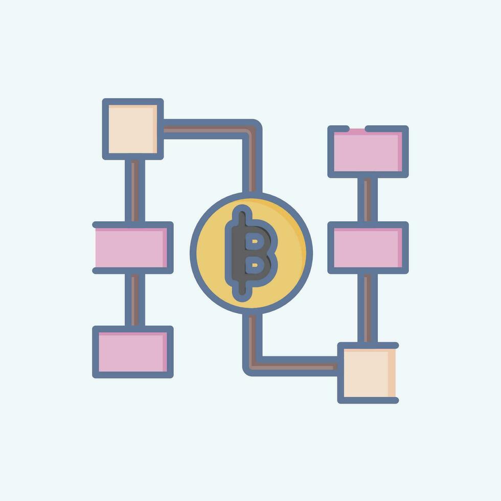 Icon Blockchain. related to Future Technology symbol. doodle style. simple design editable. simple illustration vector