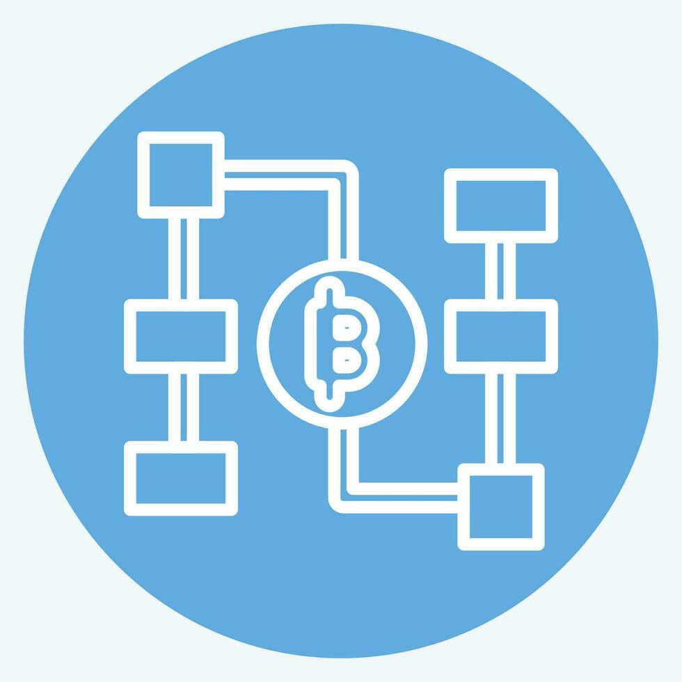 Icon Blockchain. related to Future Technology symbol. blue eyes style. simple design editable. simple illustration vector