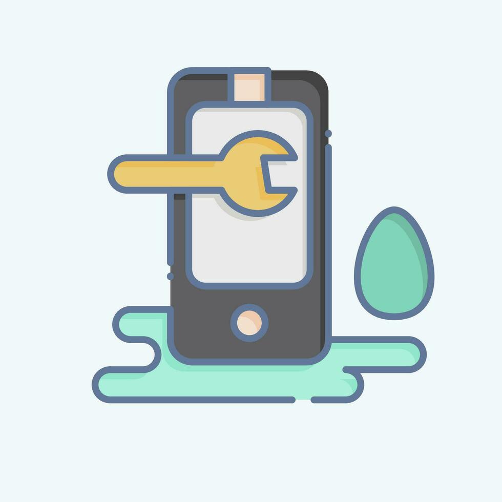 Icon Cellular Damage Repair. related to Future Technology symbol. doodle style. simple design editable. simple illustration vector
