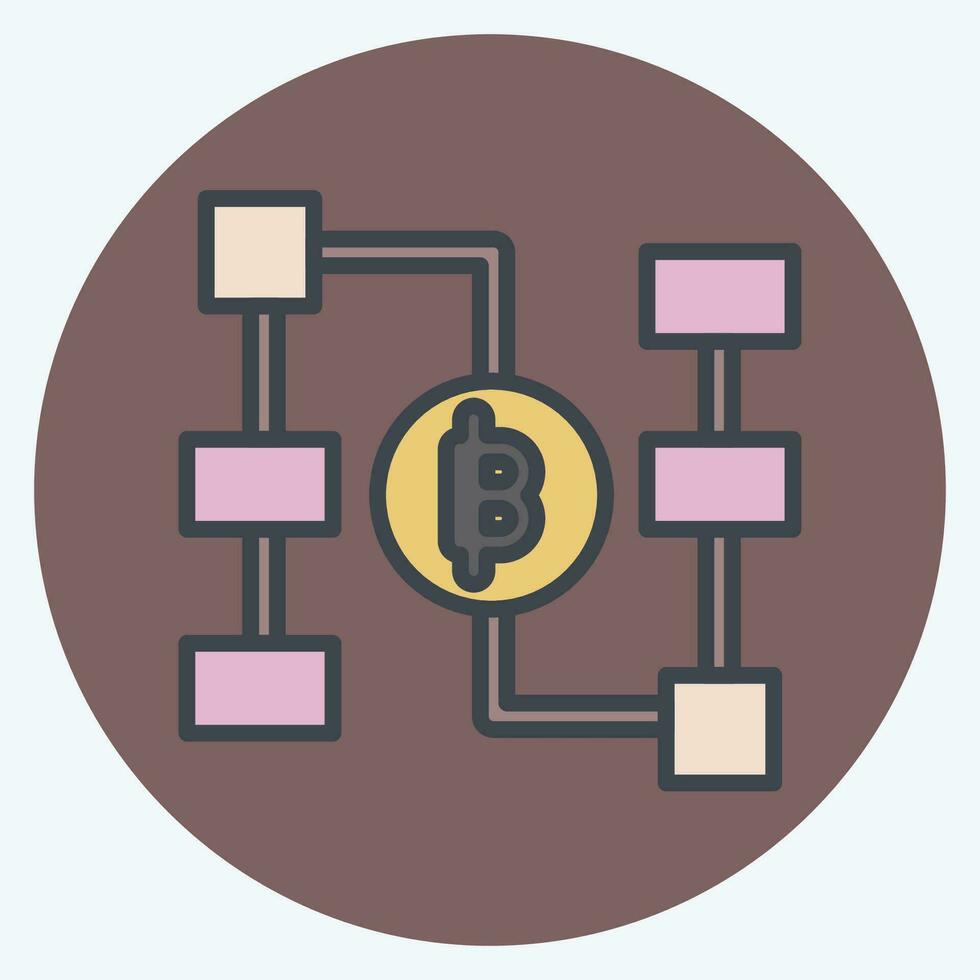 Icon Blockchain. related to Future Technology symbol. color mate style. simple design editable. simple illustration vector