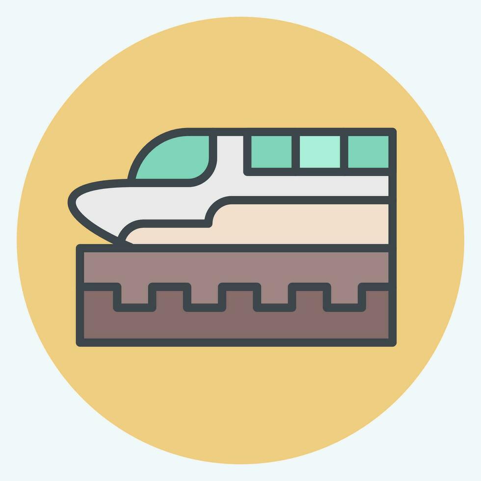Icon High Speed Train. related to Future Technology symbol. color mate style. simple design editable. simple illustration vector