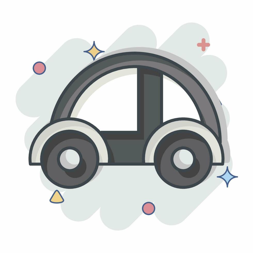 Icon Driverless Car. related to Future Technology symbol. comic style. simple design editable. simple illustration vector