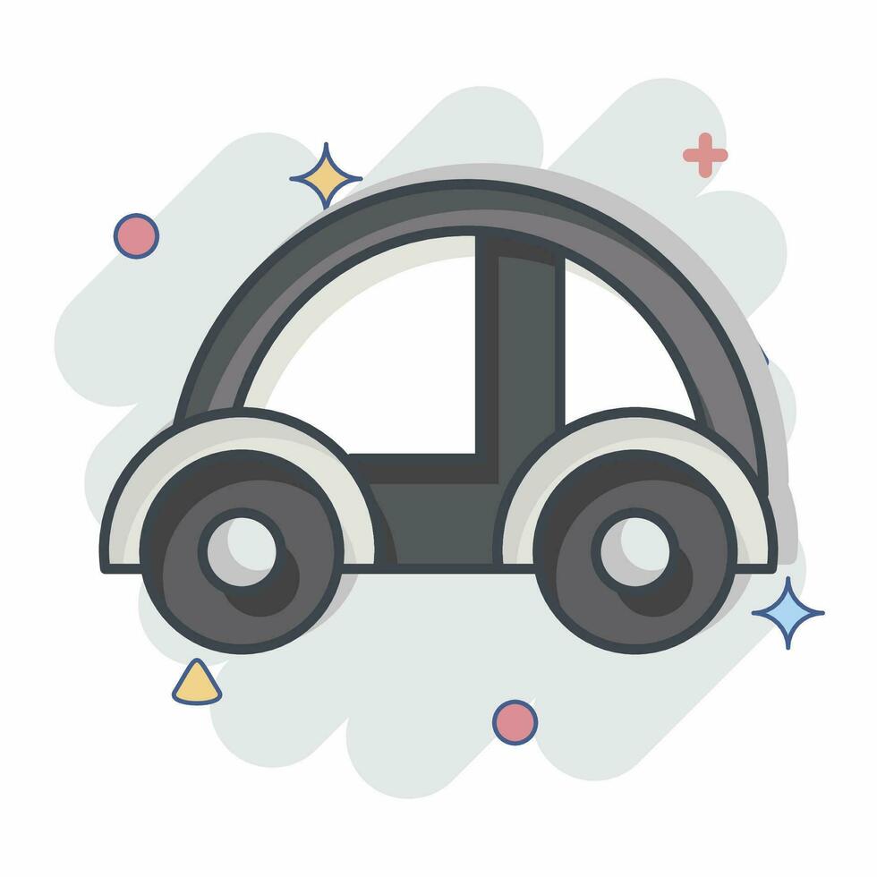 icono sin conductor coche. relacionado a futuro tecnología símbolo. cómic estilo. sencillo diseño editable. sencillo ilustración vector