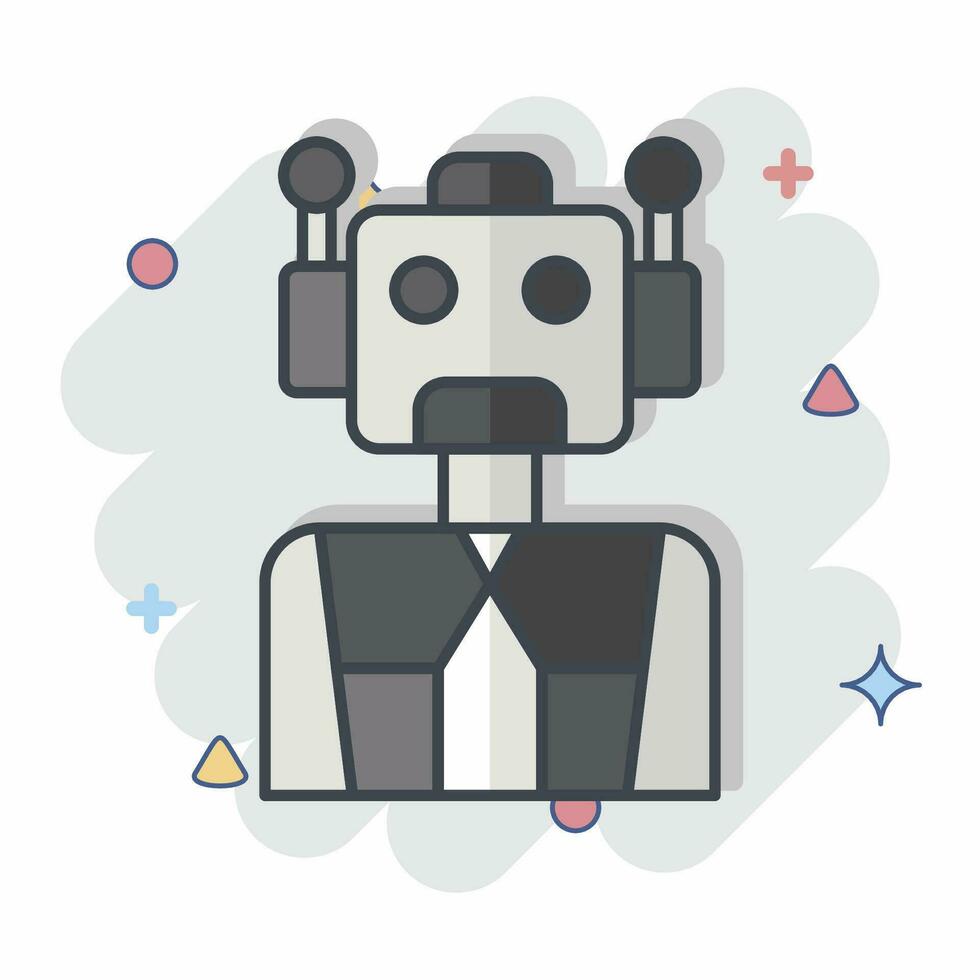 Icon Cyborg. related to Future Technology symbol. comic style. simple design editable. simple illustration vector
