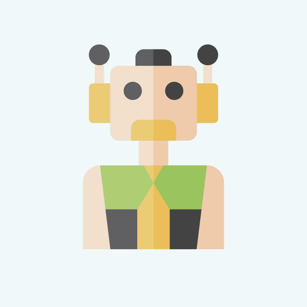 Icon Cyborg. related to Future Technology symbol. flat style. simple design editable. simple illustration vector