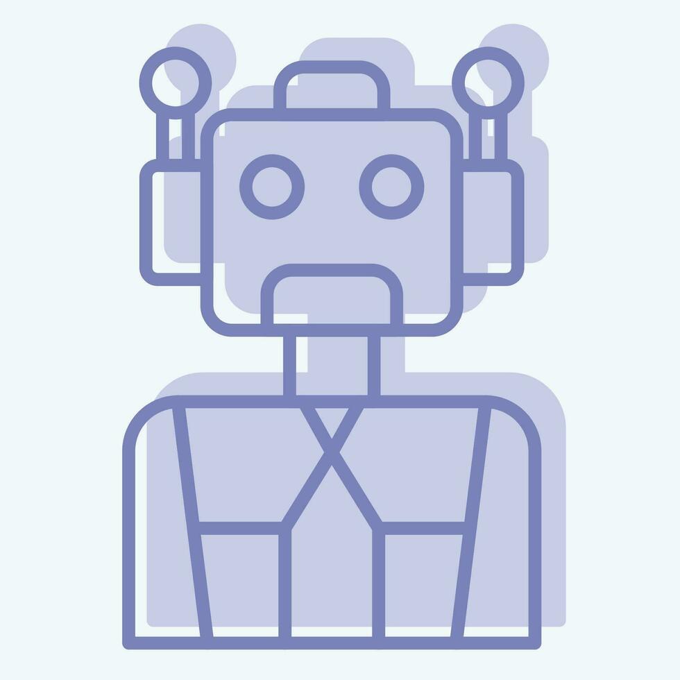 Icon Cyborg. related to Future Technology symbol. two tone style. simple design editable. simple illustration vector