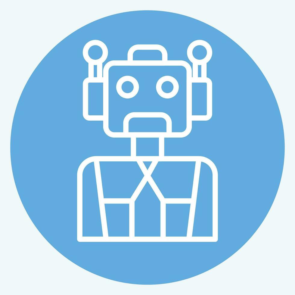 Icon Cyborg. related to Future Technology symbol. blue eyes style. simple design editable. simple illustration vector