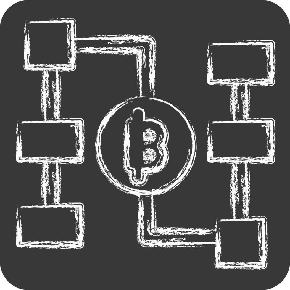 Icon Blockchain. related to Future Technology symbol. chalk Style. simple design editable. simple illustration vector