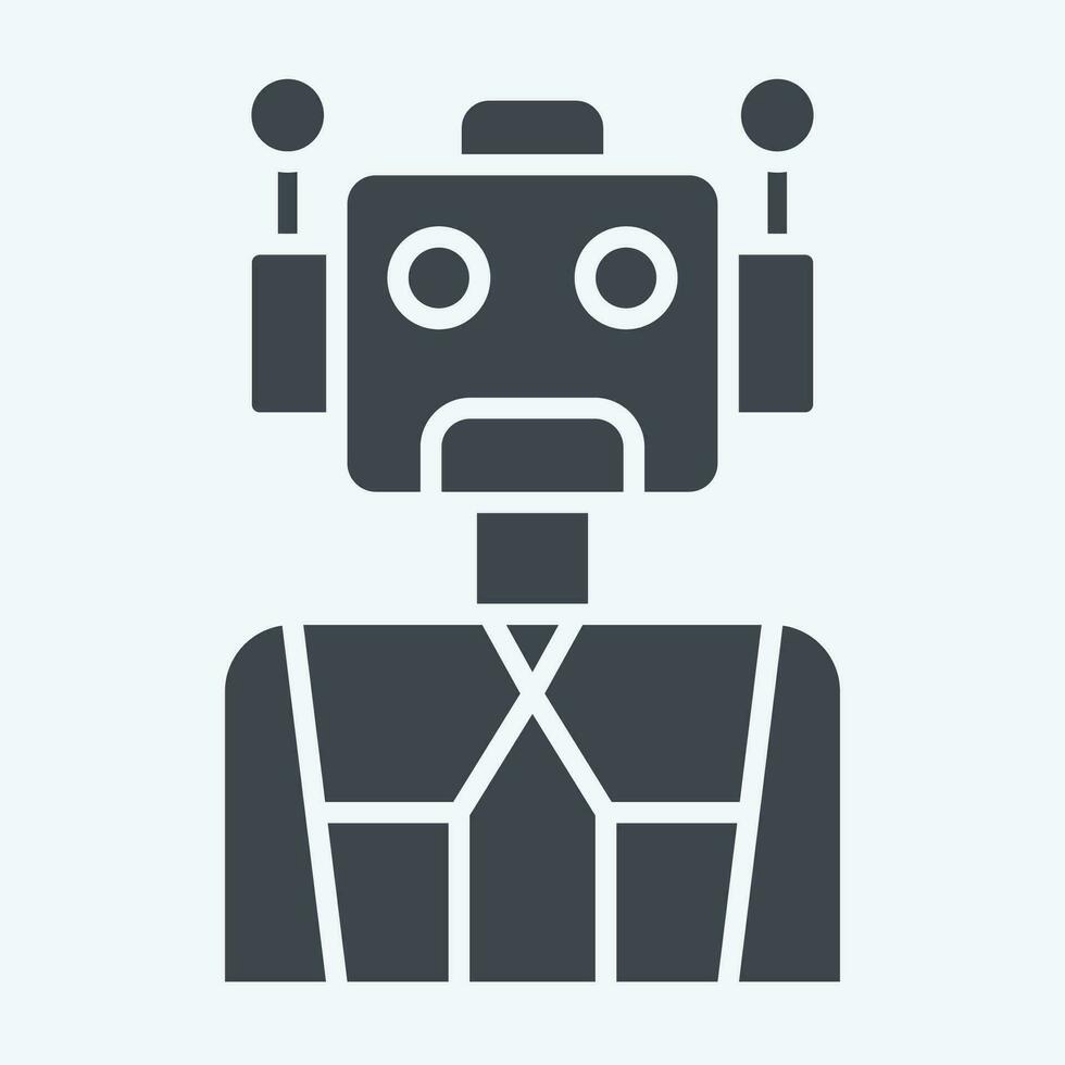 Icon Cyborg. related to Future Technology symbol. glyph style. simple design editable. simple illustration vector