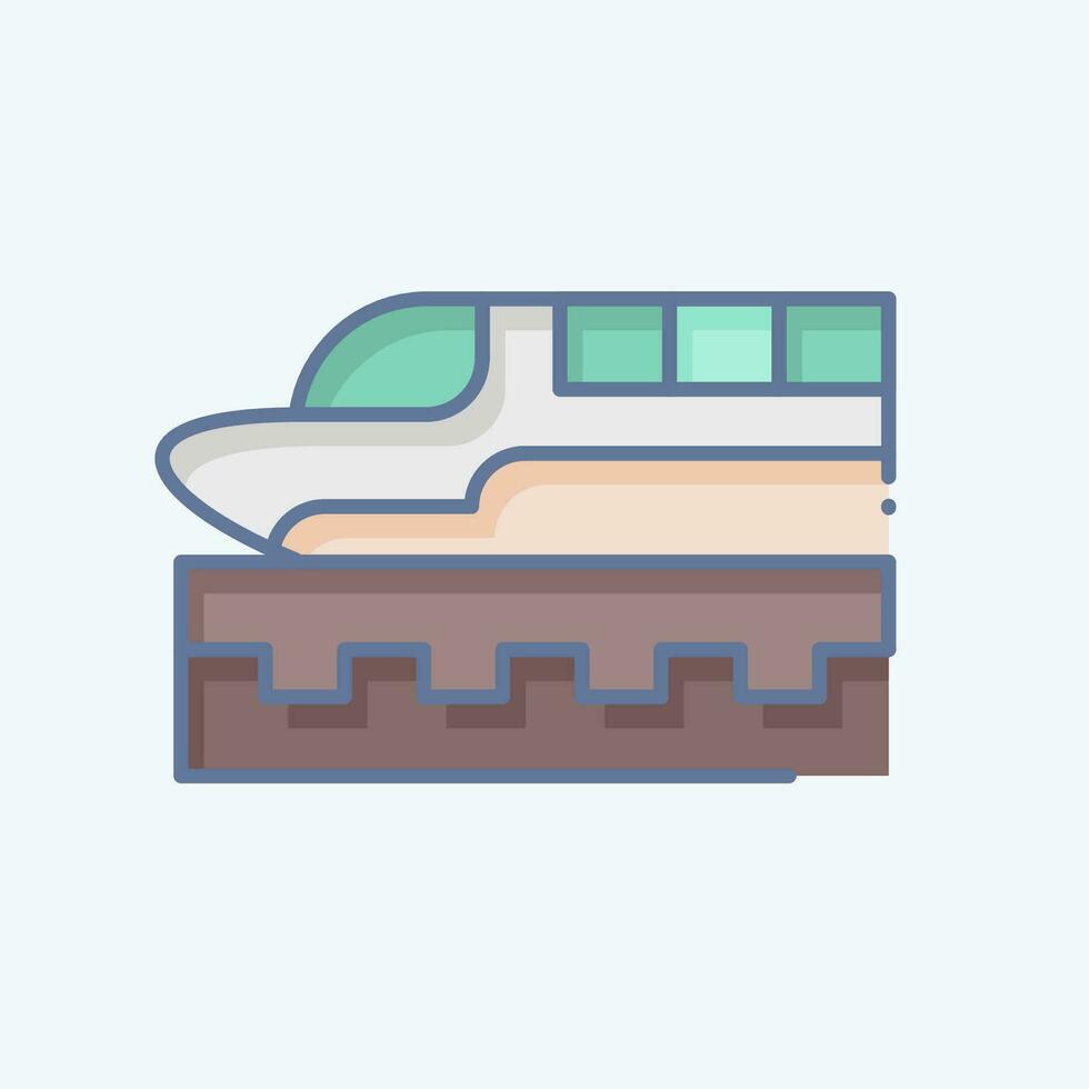 icono alto velocidad tren. relacionado a futuro tecnología símbolo. garabatear estilo. sencillo diseño editable. sencillo ilustración vector