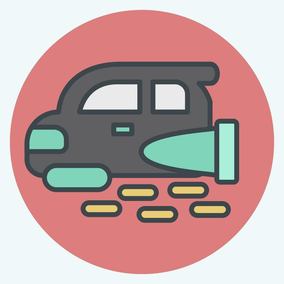 Icon Flying Car. related to Future Technology symbol. color mate style. simple design editable. simple illustration vector