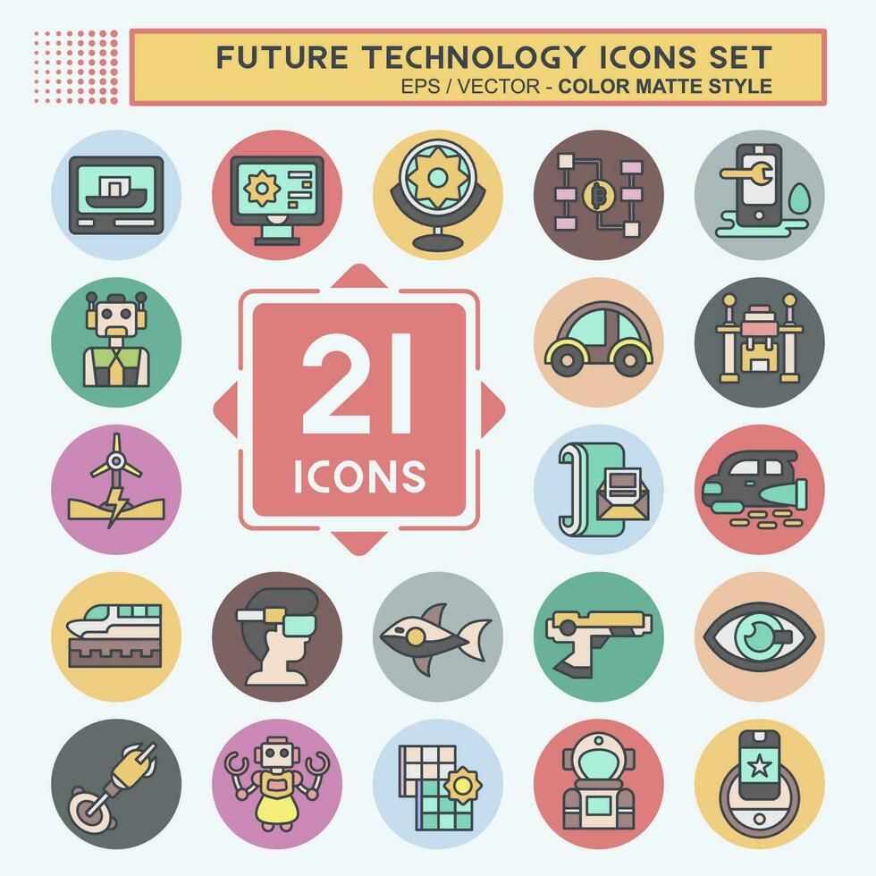 Icon Set Future Technology. related to Education symbol. color mate style. simple design editable. simple illustration vector