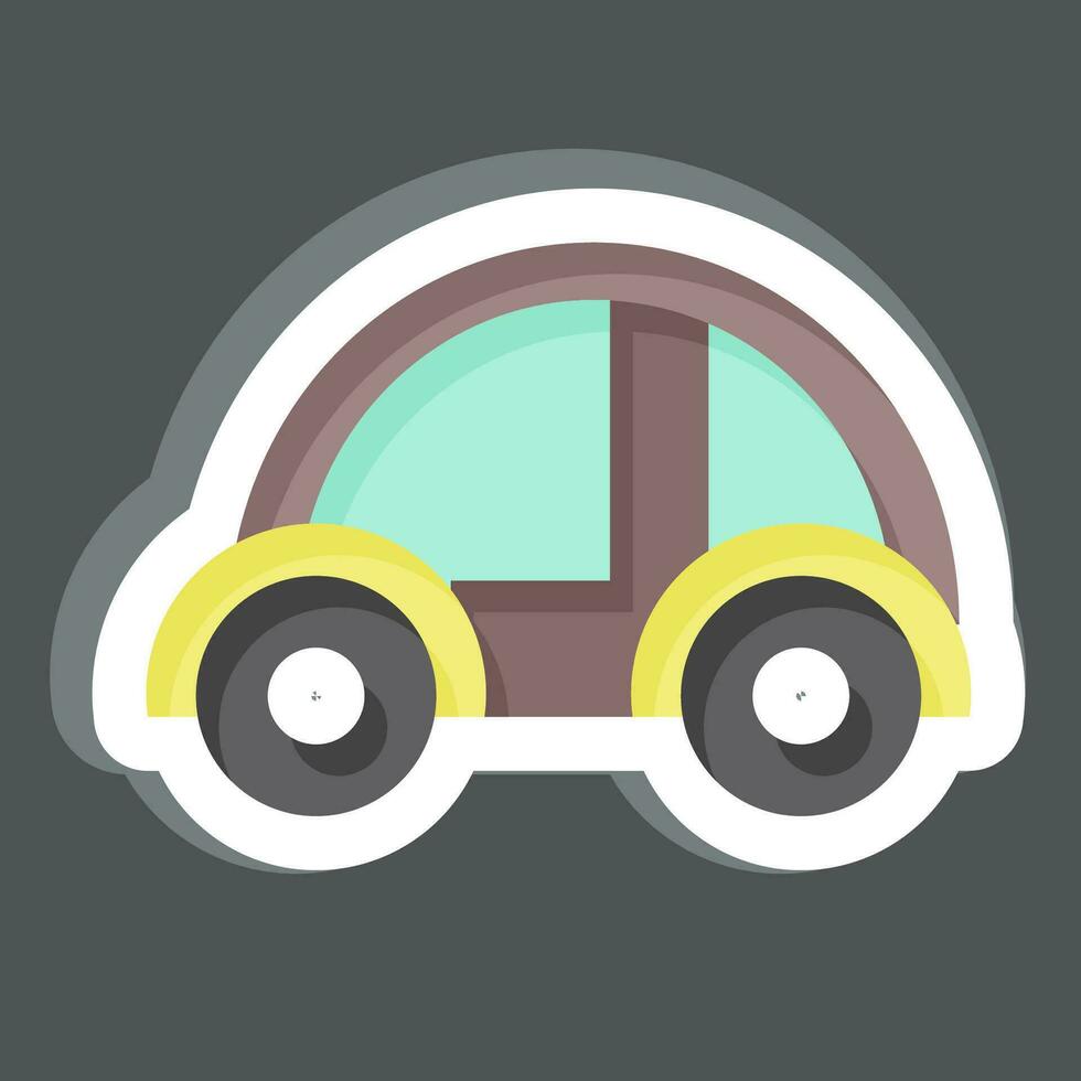 Sticker Driverless Car. related to Future Technology symbol. simple design editable. simple illustration vector