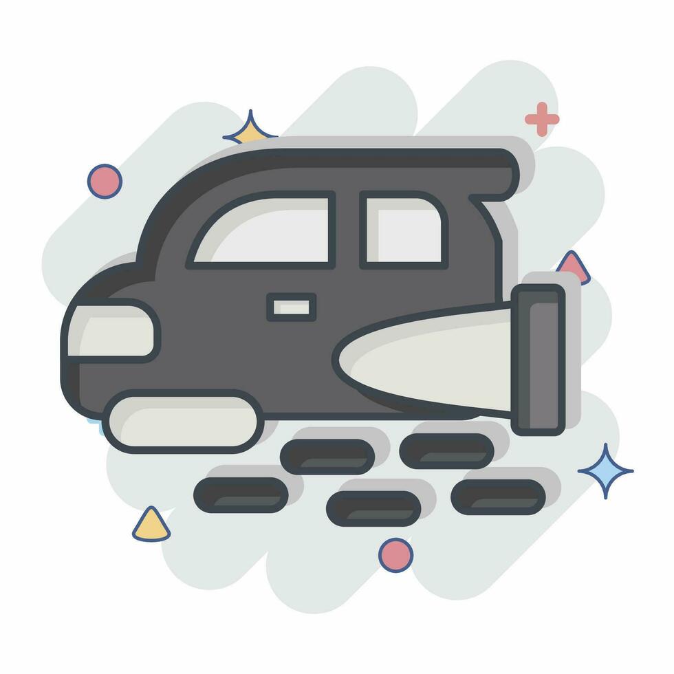 Icon Flying Car. related to Future Technology symbol. comic style. simple design editable. simple illustration vector