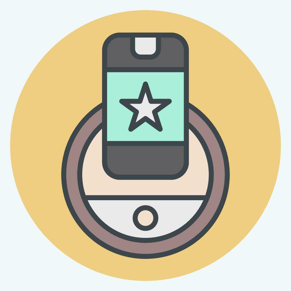 Icon Wireless Charging. related to Future Technology symbol. color mate style. simple design editable. simple illustration vector