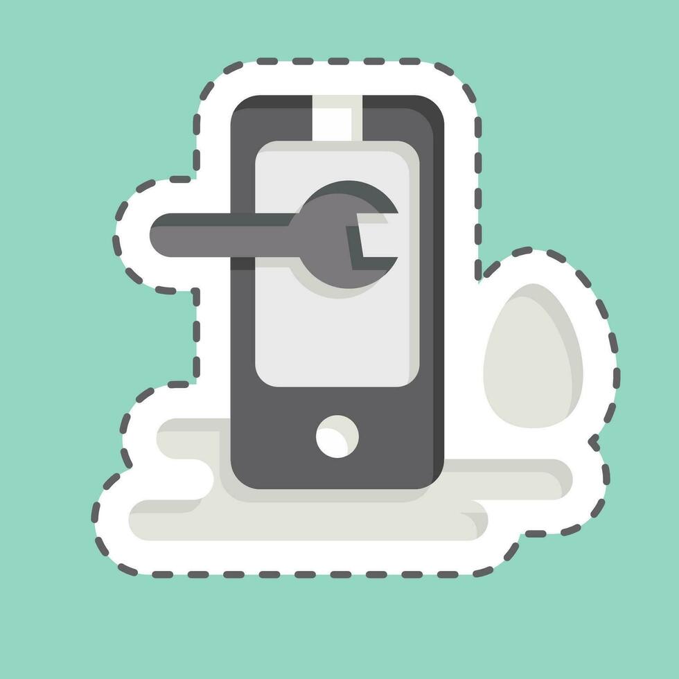 Sticker line cut Cellular Damage Repair. related to Future Technology symbol. simple design editable. simple illustration vector