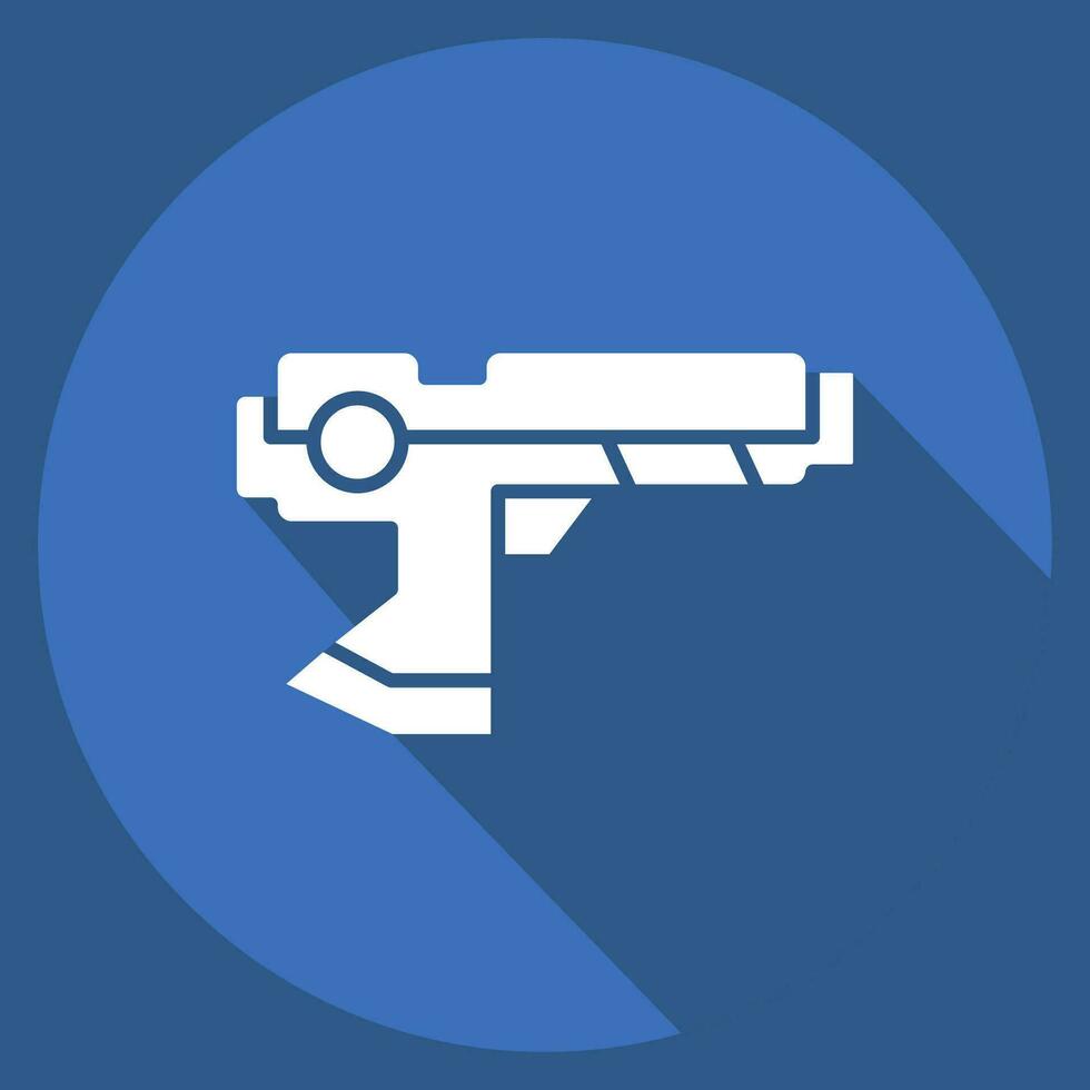 Icon Hi-Tech Weapons. related to Future Technology symbol. long shadow style. simple design editable. simple illustration vector