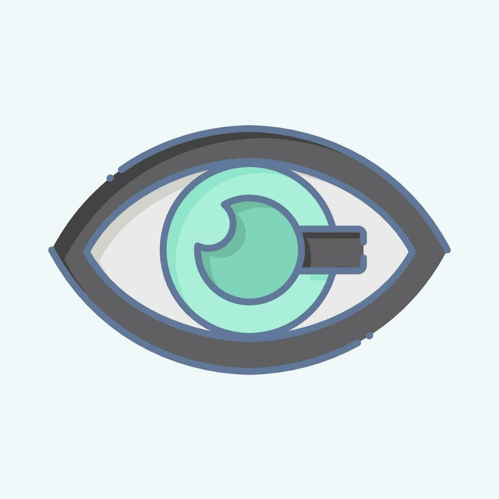 Icon Nano Contact Lenses. related to Future Technology symbol. doodle style. simple design editable. simple illustration vector