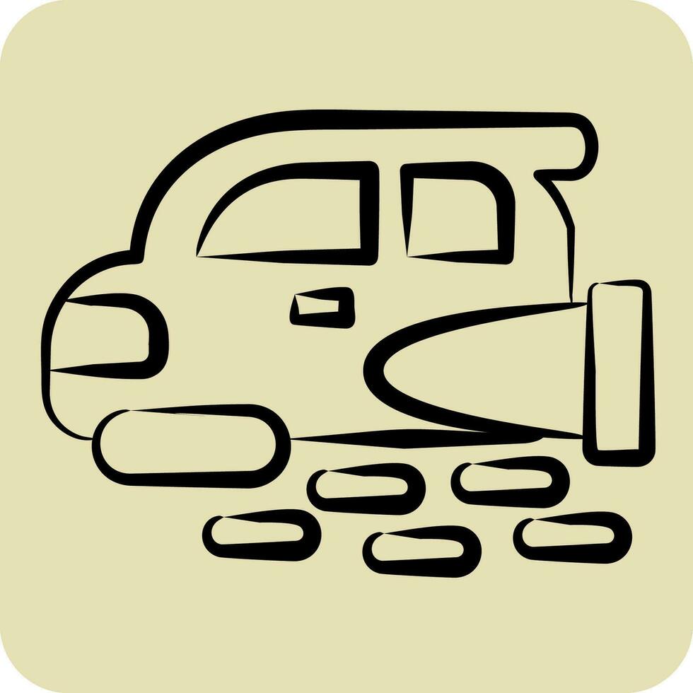 Icon Flying Car. related to Future Technology symbol. hand drawn style. simple design editable. simple illustration vector