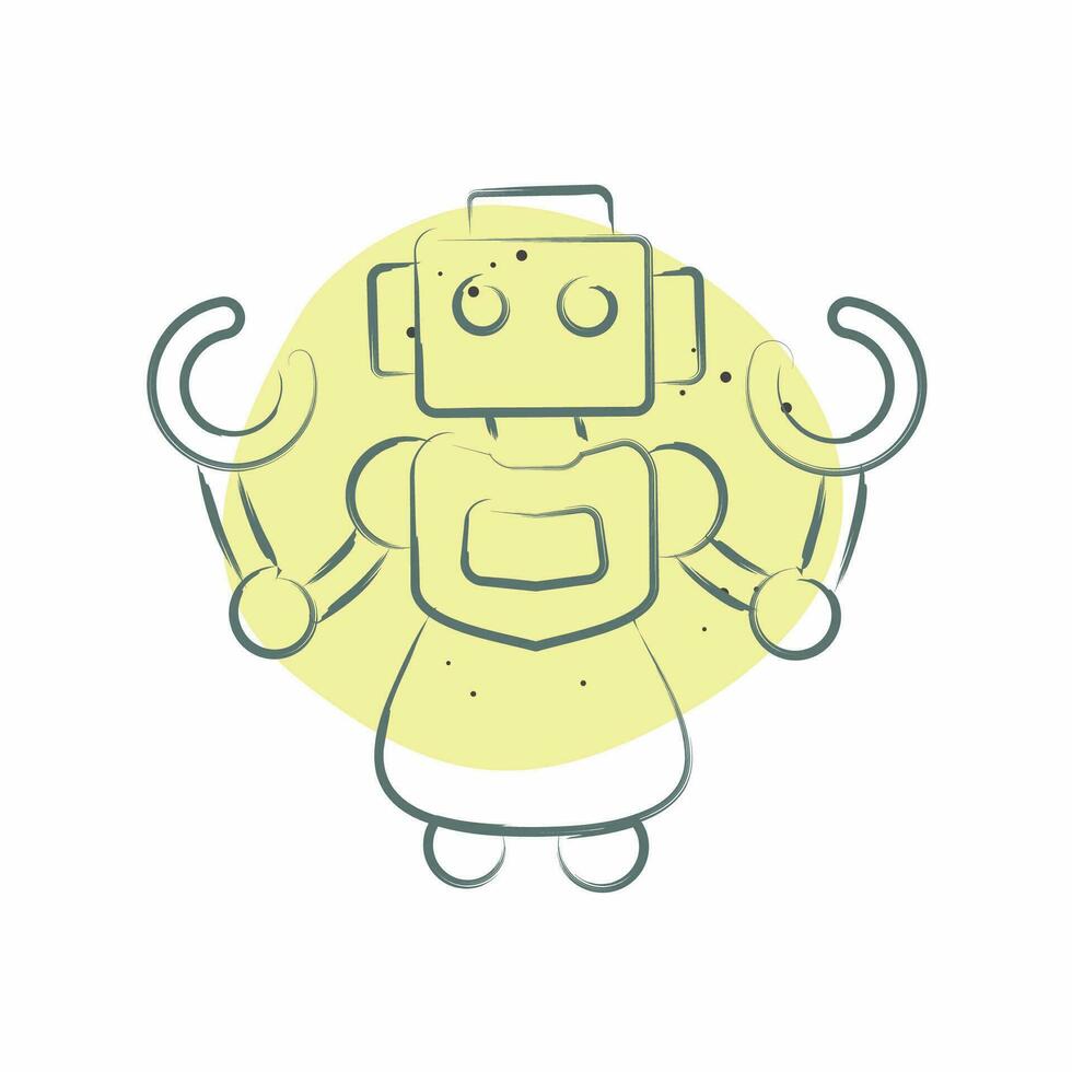 Icon Personal Robot. related to Future Technology symbol. Color Spot Style. simple design editable. simple illustration vector