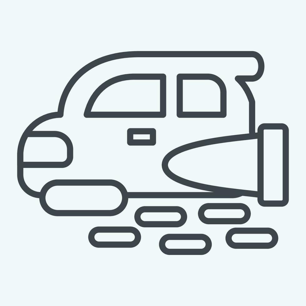 Icon Flying Car. related to Future Technology symbol. line style. simple design editable. simple illustration vector