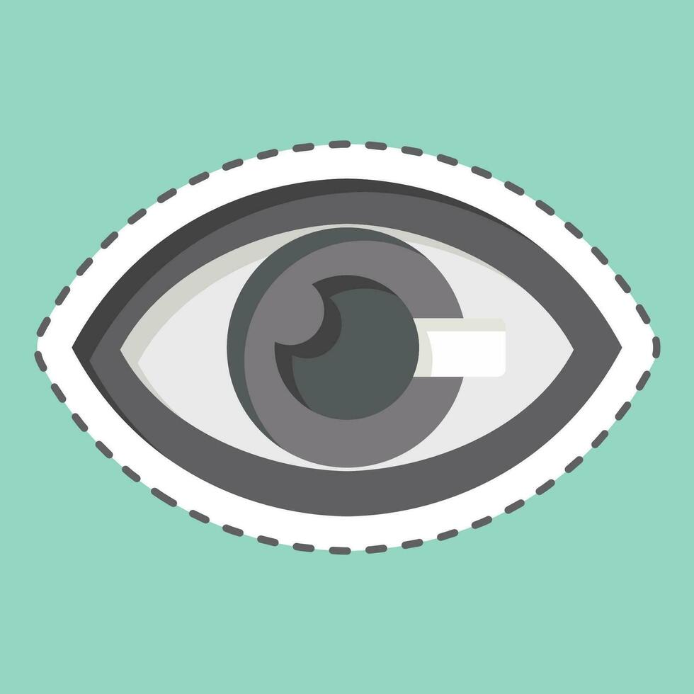 Sticker line cut Nano Contact Lenses. related to Future Technology symbol. simple design editable. simple illustration vector