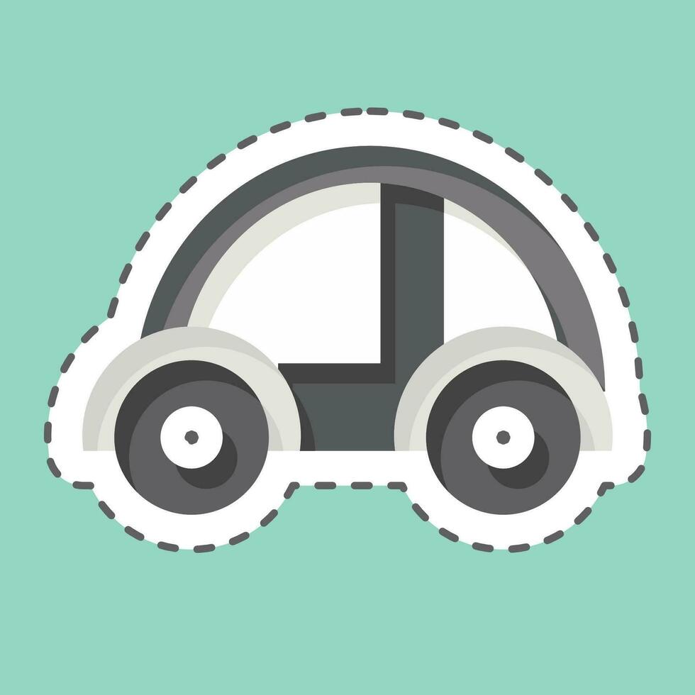 Sticker line cut Driverless Car. related to Future Technology symbol. simple design editable. simple illustration vector