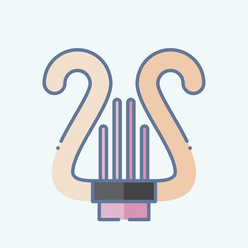 Icon Lyre. related to Theatre Gradient symbol. doodle style. simple design editable. simple illustration vector