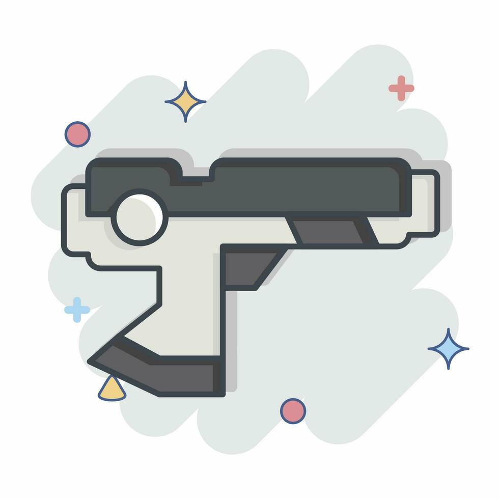 Icon Hi-Tech Weapons. related to Future Technology symbol. comic style. simple design editable. simple illustration vector