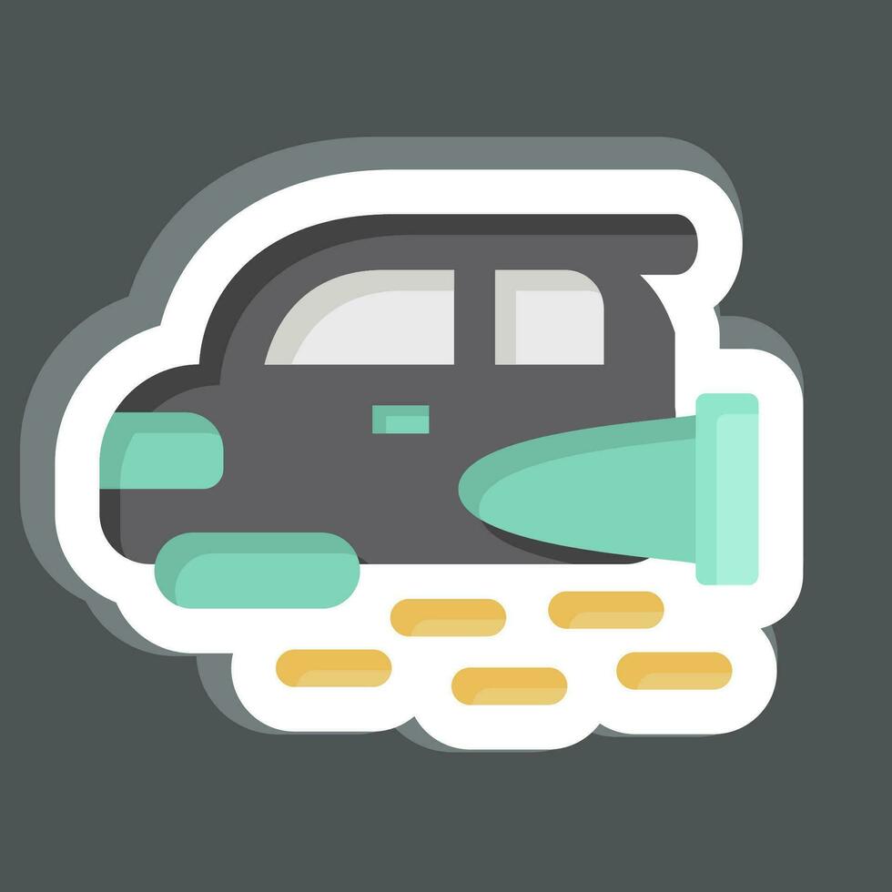 Sticker Flying Car. related to Future Technology symbol. simple design editable. simple illustration vector