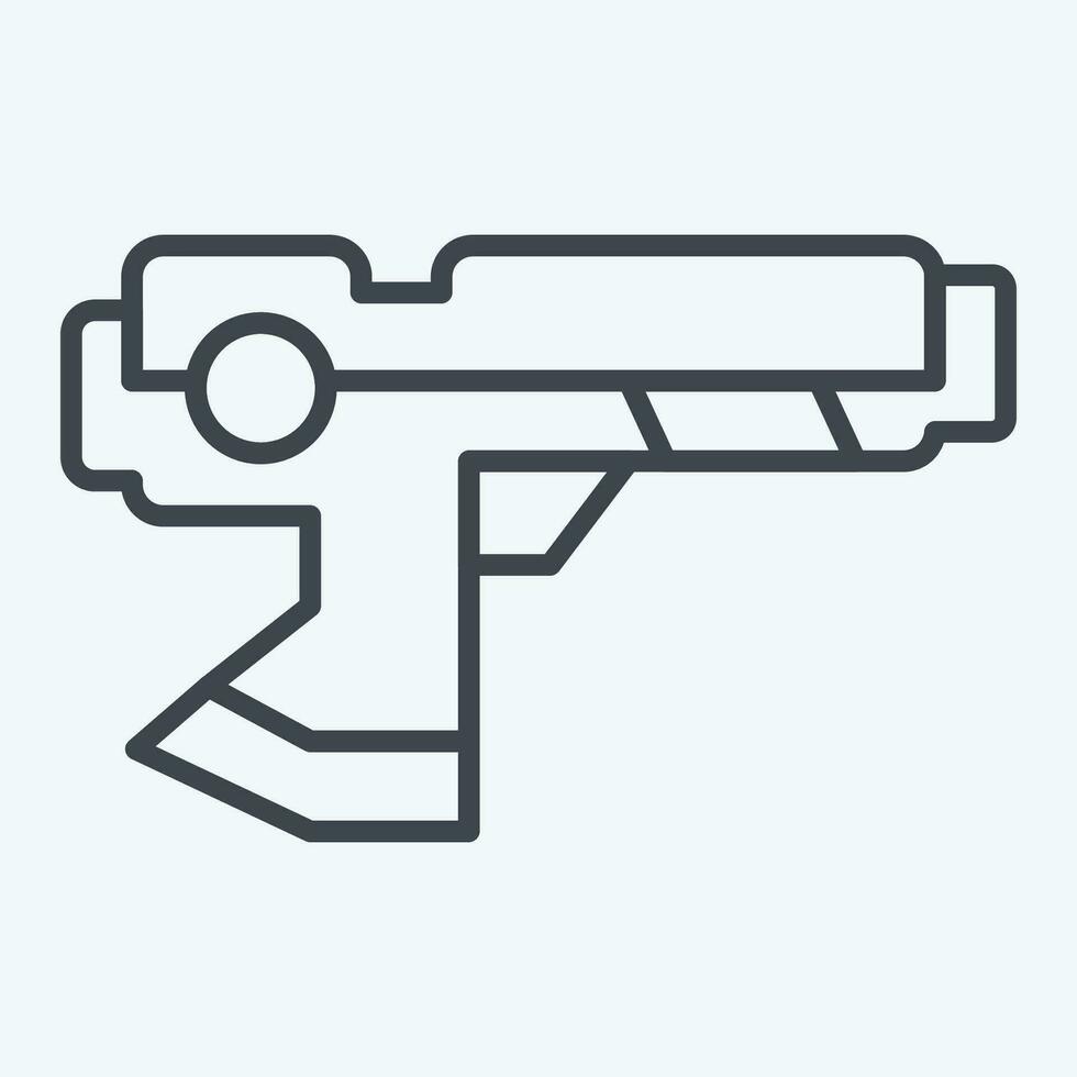 Icon Hi-Tech Weapons. related to Future Technology symbol. line style. simple design editable. simple illustration vector